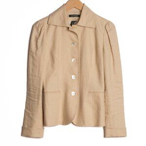 Lauren Ralph Lauren Blazer Womens 100% Linen Blazer Size 2